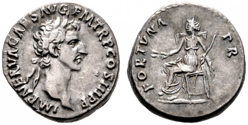  RÖMISCHE KAISERZEIT   Nerva (96-98)   (D) Denarius (3,53g), Roma, 97 n. Chr. Ko...