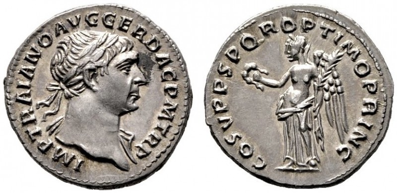  RÖMISCHE KAISERZEIT   Traianus (98-117)   (D) Denarius (3,34g), Roma, erste Häl...