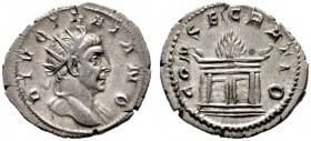  RÖMISCHE KAISERZEIT   Traianus (98-117)   (D) AR-Antoninianus (3,70g), posthum unter Traianus Decius, 250-251 n. Chr. Av.: DIVO TRAIANO, Büste mit St...
