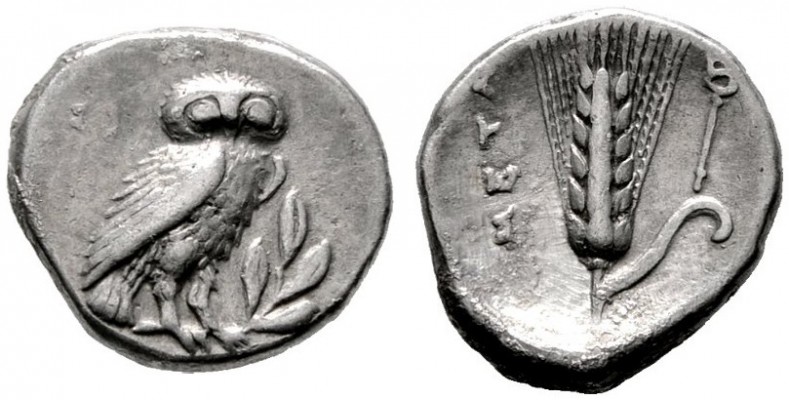  GRIECHISCHE MÜNZEN   LUCANIA   Metapontion   (D) Drachme (3,17g), ca. 325-275 v...