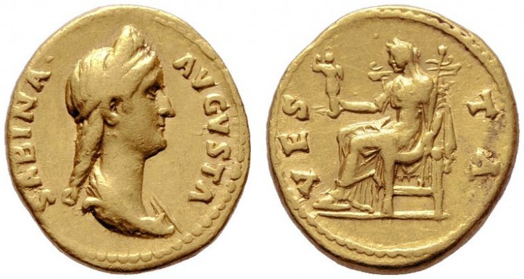  RÖMISCHE KAISERZEIT   Sabina (128-136)   (D) Aureus (7,03g), Roma, 128-136 n. C...