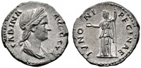  RÖMISCHE KAISERZEIT   Sabina (128-136)   (D) Denarius (2,61g), Roma, 128-136 n. Chr. Büste mit Haarband und Drapierung / Iuno mit Patera und Szepter....