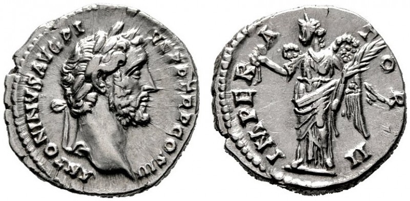  RÖMISCHE KAISERZEIT   Antoninus Pius (138-161)   (D) Denarius (3,58g), Roma, 14...