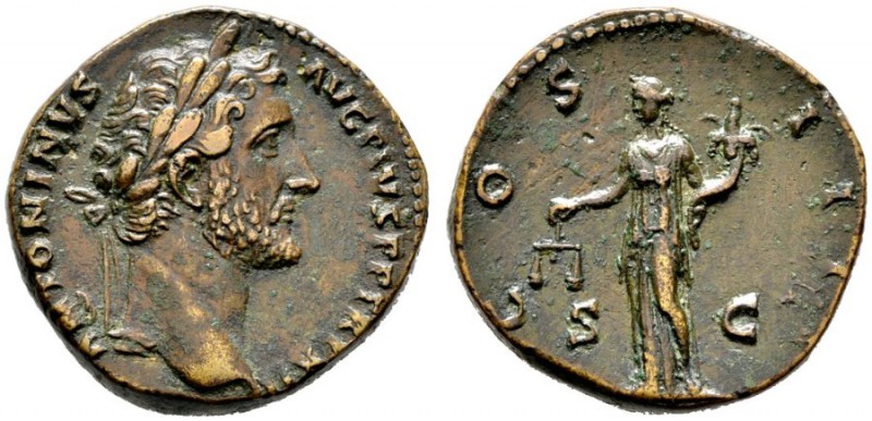  RÖMISCHE KAISERZEIT   Antoninus Pius (138-161)   (D) Sestertius (25,38g), Roma,...