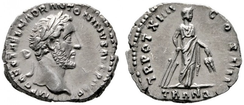  RÖMISCHE KAISERZEIT   Antoninus Pius (138-161)   (D) Denarius (3,34g), Roma, 15...