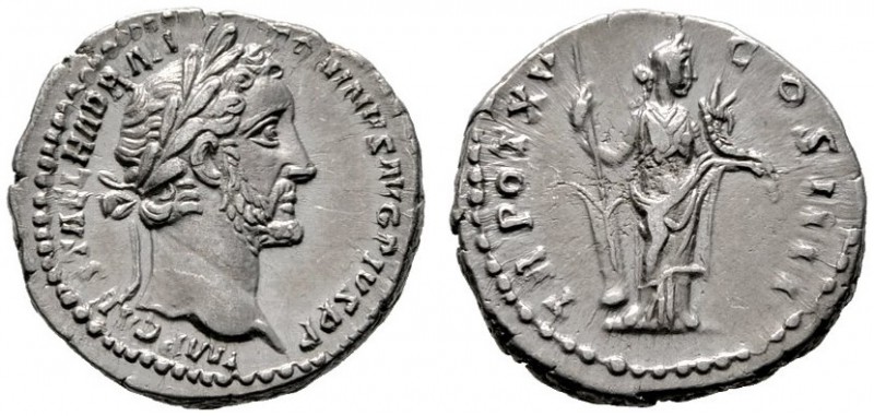  RÖMISCHE KAISERZEIT   Antoninus Pius (138-161)   (D) Denarius (3,54g), Roma, 15...