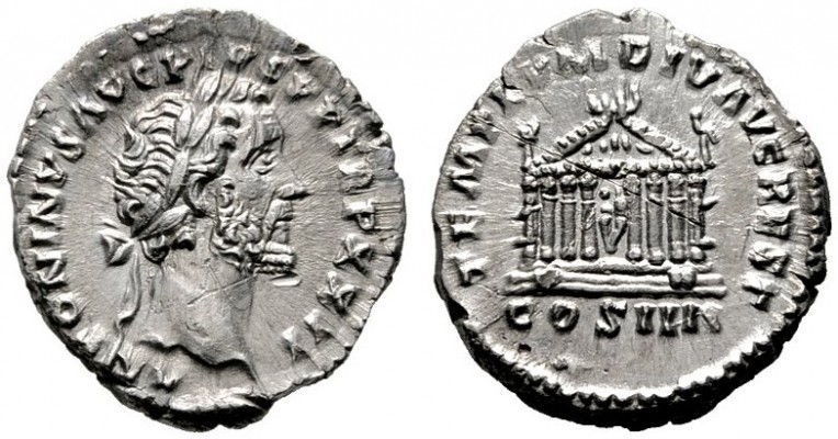  RÖMISCHE KAISERZEIT   Antoninus Pius (138-161)   (D) Denarius (2,92g), Roma, 15...
