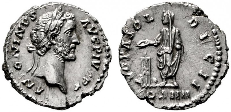  RÖMISCHE KAISERZEIT   Antoninus Pius (138-161)   (D) Denarius (3,18g), Roma, 15...