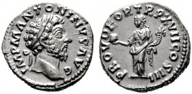  RÖMISCHE KAISERZEIT   Marcus Aurelius (161-180)   (D) Denarius (3,39g), Roma, Dezember 162-Dezember 163 n. Chr. Kopf mit Lorbeerkranz / Providentia m...
