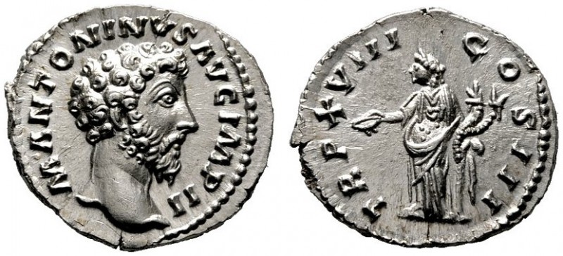  RÖMISCHE KAISERZEIT   Marcus Aurelius (161-180)   (D) Denarius (2,91g), Roma, D...
