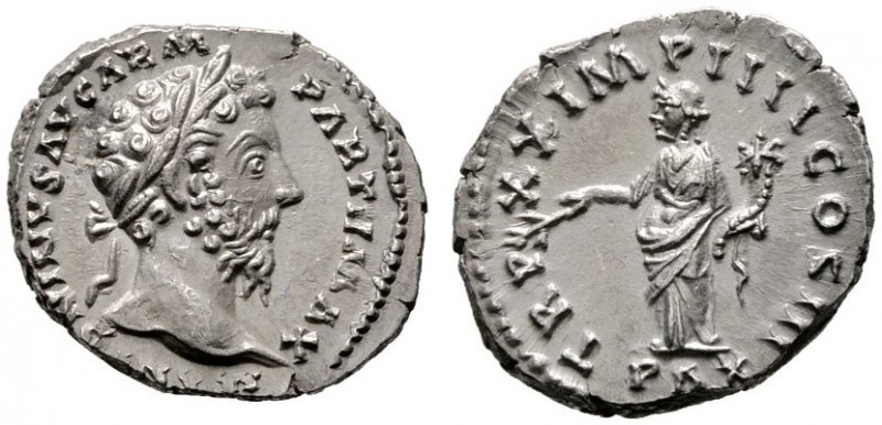  RÖMISCHE KAISERZEIT   Marcus Aurelius (161-180)   (D) Denarius (3,57g), Roma, S...