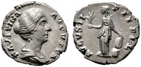  RÖMISCHE KAISERZEIT   Faustina Minor (147-176)   (D)  unter Antoninus Pius 147-161. Denarius (3,06g), Roma, 147-161 n. Chr. Büste mit Drapierung / Ve...