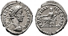  RÖMISCHE KAISERZEIT   Commodus (177/180-192)   (D) Denarius (3,30g), Roma, 179-180 n. Chr. Büste mit Lorbeerkranz und Kürass / Fortuna mit Ruder und ...