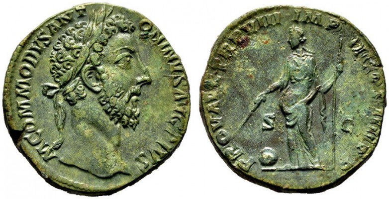  RÖMISCHE KAISERZEIT   Commodus (177/180-192)   (D) Sestertius (24,02g), Roma, 1...