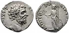  RÖMISCHE KAISERZEIT   Clodius Albinus (195/196-197)   (D)  als Caesar 193-195. Denarius (3,32g), Roma, 194-195 n. Chr. Kopf / Minerva Pacifera mit Zw...