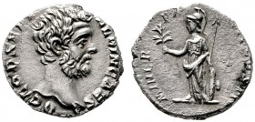  RÖMISCHE KAISERZEIT   Clodius Albinus (195/196-197)   (D) Denarius (2,97g), Roma, 194-195 n. Chr. Kopf / Minerva Pacifera mit Zweig, Lanze und l. Han...