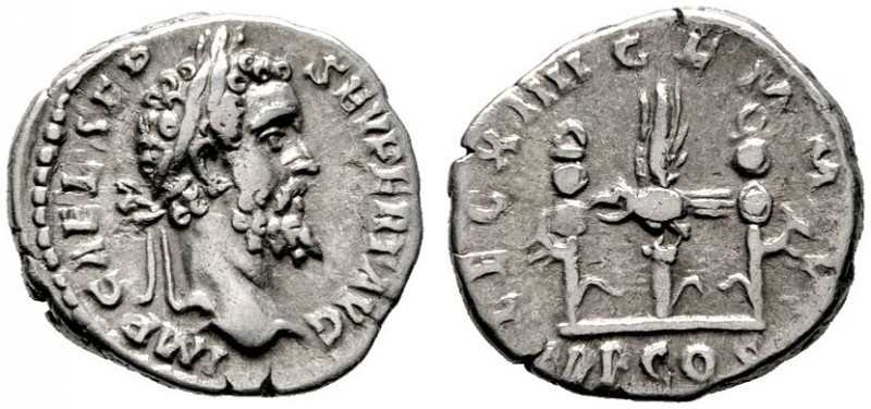 RÖMISCHE KAISERZEIT   Septimius Severus (193-211)   (D) Denarius (3,18g), Roma,...