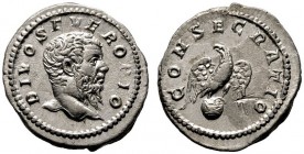  RÖMISCHE KAISERZEIT   Septimius Severus (193-211)   (D)  Konsekrationsprägungen. Denarius (3,12g), Roma, 211 n. Chr. Av.: DIVO SEVERO PIO, Kopf n.r. ...
