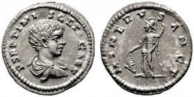  RÖMISCHE KAISERZEIT   Geta (209-211)   (D)  als Caesar 198-209. Denarius (2,74g), Laodicea ad Mare (Latakia), 203 n. Chr. Büste mit Drapierung und Kü...