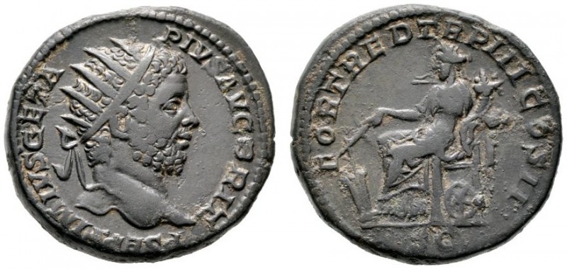  RÖMISCHE KAISERZEIT   Geta (209-211)   (D)  als Augustus. Dupondius (12,64g), R...