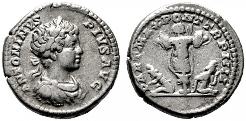  RÖMISCHE KAISERZEIT   Caracalla (198/211-217)   (D)  als Augustus. Denarius (3,...
