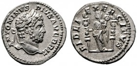  RÖMISCHE KAISERZEIT   Caracalla (198/211-217)   (D) Denarius (3,25g), Roma, 210-213 n. Chr. Kopf mit Lorbeerkranz / Fides Exercitus mit Standarte und...