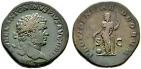  RÖMISCHE KAISERZEIT   Caracalla (198/211-217)   (D) Sestertius (23,73g), Roma, 210-213 n. Chr. Kopf mit Lorbeerkranz / Providentia mit Stab und Szept...