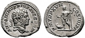  RÖMISCHE KAISERZEIT   Caracalla (198/211-217)   (D) Denarius (3,13g), Roma, 214 n. Chr. Kopf mit Lorbeerkranz / Iuppiter mit Fulmen und Szepter, zu F...