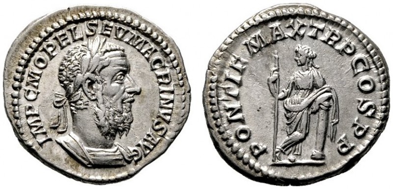  RÖMISCHE KAISERZEIT   Macrinus (217-218)   (D) Denarius (3,23g), Roma, April-De...