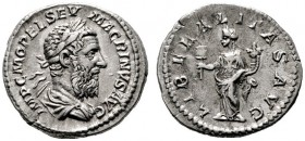  RÖMISCHE KAISERZEIT   Macrinus (217-218)   (D) Denarius (3,33g), Roma, März/Mai-Juni 218 n. Chr. Büste mit Lorbeerkranz und Drapierung / Liberalitas ...