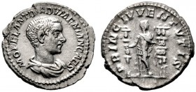  RÖMISCHE KAISERZEIT   Diadumenianus (218)   (D) Denarius (3,44g), Roma, Mai 217-Mai 218 n. Chr. Av.: M OPEL ANT DIADVMENIAN CAES, Büste mit Drapierun...