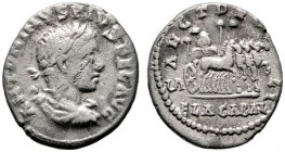  RÖMISCHE KAISERZEIT   Elagabalus (218-222)   (D) Denarius (2,20g), Antiochia (Antakya), 218-219 n. Chr. Av.: ANTONINVS PIVS FEL AVG, Büste mit Lorbee...