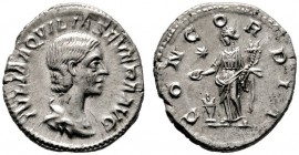  RÖMISCHE KAISERZEIT   Aquilia Severa (220/221-222)   (D) Denarius (2,67g), Roma, 220/221-222 n. Chr. Av.: IVLIA AQVILIA SEVERA AVG, Büste mit Drapier...