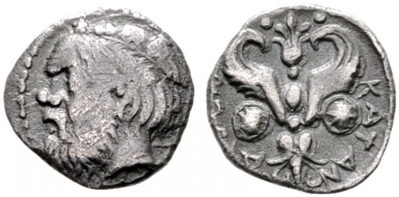  GRIECHISCHE MÜNZEN   SICILIA   Katane   (D) Litra (0,77g), ca. 410-405 v. Chr. ...