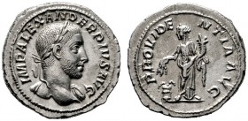  RÖMISCHE KAISERZEIT   Severus Alexander (222-235)   (D) Denarius (3,74g), Roma, 231-235 n. Chr. Büste mit Lorbeerkranz und leichter Drapierung an lin...