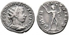  RÖMISCHE KAISERZEIT   Gordianus III. (238-244)   (D) AR-Antoninianus (4,29g), Antiochia (Antakya), 242-243 n. Chr. Av.: IMP GORDIANVS PIVS FEL AVG, B...