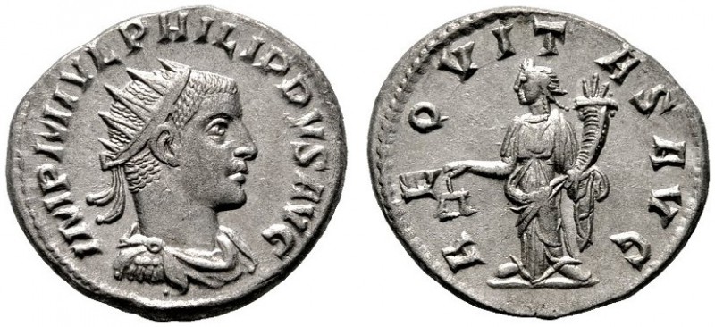  RÖMISCHE KAISERZEIT   Philippus II. (247-249)   (D) AR-Antoninianus (4,42g), An...