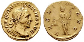  RÖMISCHE KAISERZEIT   Traianus Decius (249-251)   (D) Aureus (4,25g), Roma, 249-251 n. Chr. Av.: IMP C M Q TRAIANVS DECIVS AVG, Büste mit Lorbeerkran...