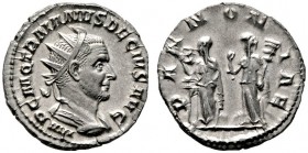  RÖMISCHE KAISERZEIT   Traianus Decius (249-251)   (D) AR-Antoninianus (3,55g), Roma, 249-251 n. Chr. Büste mit Strahlenkrone, Kürass und leichter Dra...