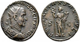  RÖMISCHE KAISERZEIT   Traianus Decius (249-251)   (D) Doppelsesterz (25,72g), Roma, 249-251 n. Chr. Av.: IMP C M Q TRAIANVS DECIVS AVG, Büste mit Str...