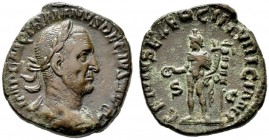  RÖMISCHE KAISERZEIT   Traianus Decius (249-251)   (D) Sestertius (16,43g), Roma, 249-251 n. Chr. Büste mit Lorbeerkranz, Kürass und leichter Drapieru...