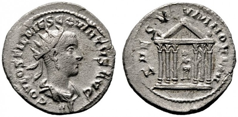  RÖMISCHE KAISERZEIT   Hostilianus (251)   (D)  als Augustus. AR-Antoninianus (3...