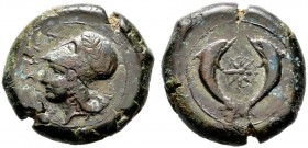  GRIECHISCHE MÜNZEN   SICILIA   Syrakusai   Dionysios I. (405-367) und Dionysios II. (367-344)   (D) Bronze (33,14g), ca. 375-344 v. Chr. Av.: ΣYPA, K...
