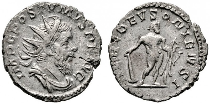  RÖMISCHE KAISERZEIT   Postumus (260-269)   (D)  Usurpator in Gallien. AR-Antoni...