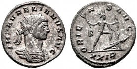  RÖMISCHE KAISERZEIT   Aurelianus (270-275)   (D) AE-Antoninianus (4,22g), Roma, 11. Emission, 2. Offizin, Anfang-September 275 n. Chr. Büste mit Stra...