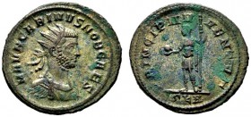  RÖMISCHE KAISERZEIT   Carinus (283-285)   (D) AE-Antoninianus (3,98g), Roma, 2. Emission, 6. Offizin, Anfang Dezember 282 n. Chr. Büste mit Strahlenk...