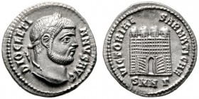  RÖMISCHE KAISERZEIT   Diocletianus (284-305)   (D) Argenteus (3,01g), Nicomedia (Izmit), 3. Offizin, 295 n. Chr. Av.: DIOCLETI-ANVS AVG, Kopf mit Lor...