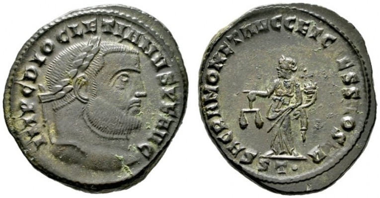  RÖMISCHE KAISERZEIT   Diocletianus (284-305)   (D) Follis (10,69g), Ticinum (Pa...