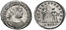  RÖMISCHE KAISERZEIT   Maximianus Herculius (286-310)   (D)  vor der Münzreform. AE-Antoninianus (3,53g), Siscia (Sisak), 3. Offizin, 289-290 n. Chr. ...