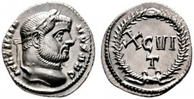  RÖMISCHE KAISERZEIT   Maximianus Herculius (286-310)   (D) Argenteus (3,14g), Ticinum (Pavia), 300 n. Chr. Av.: MAXIMI-ANVS AVG, Kopf mit Lorbeerkran...